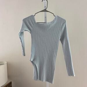 Lapointe light blue ribbed knit